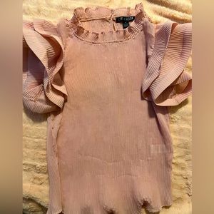 Pink Ruffled Sleeve Blouse